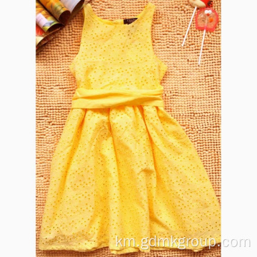 Girls New Yellow Summer Dress រ៉ូបព្រះនាងទាន់សម័យ